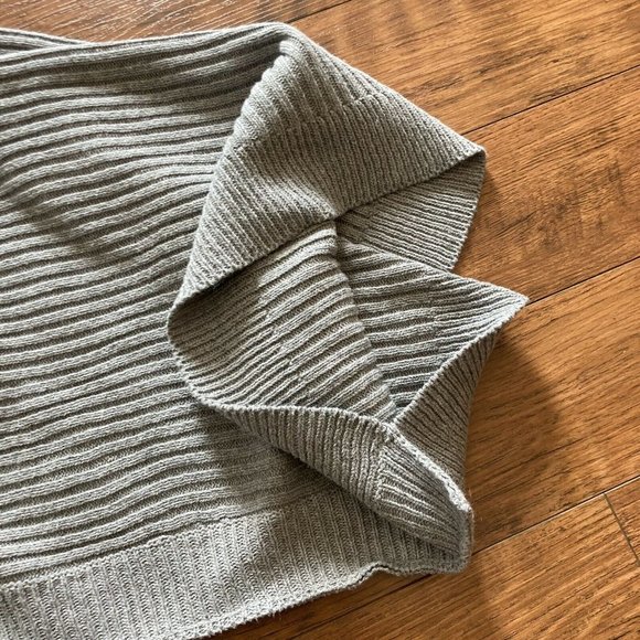 En Creme Womens Knit Pullover Sweater Wide Sleeves Gray Casual Cropped Medium - Picture 5 of 7